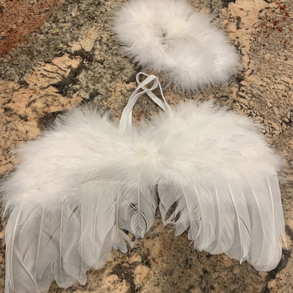 Newborn/ Baby Feathered Wings with Halo